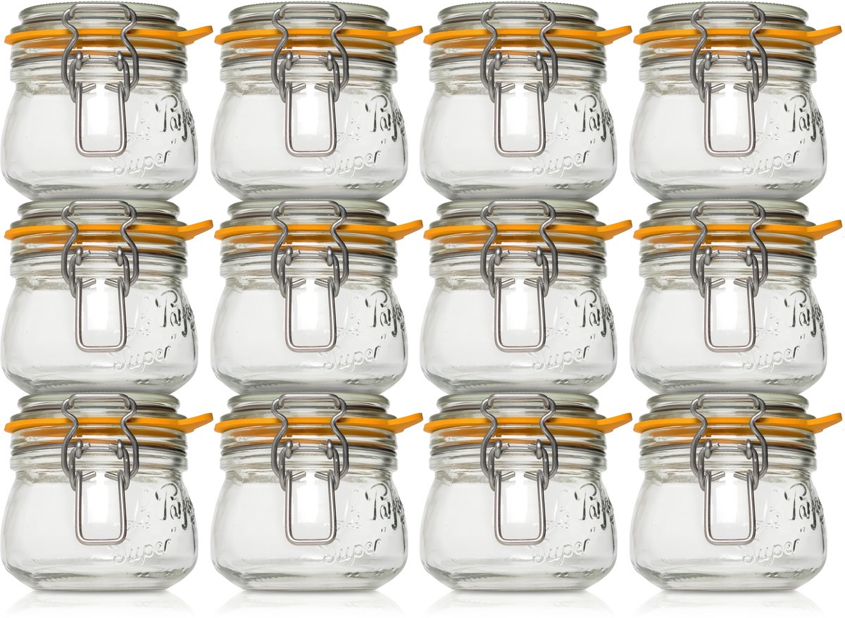 Le Parfait 250ml Weckpotten Set (12x 250ml) | OP=OP VOORDEELSET | 12 Weckpotten van 250 ML | Premium A-kwaliteit | Robuust en Voedselveilig | Ideaal als voorraadpot, inmaakpot of conserveerpot | Made in France