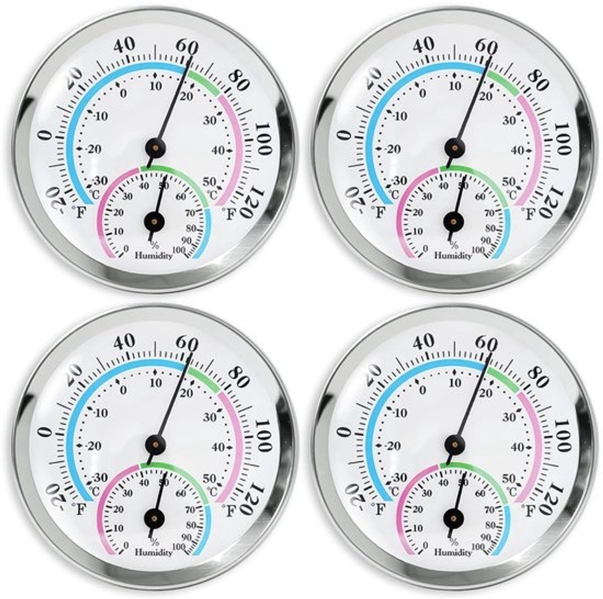 Analoge Temperatuur- en Vochtigheidsmeter Set voor Binnen en Buiten