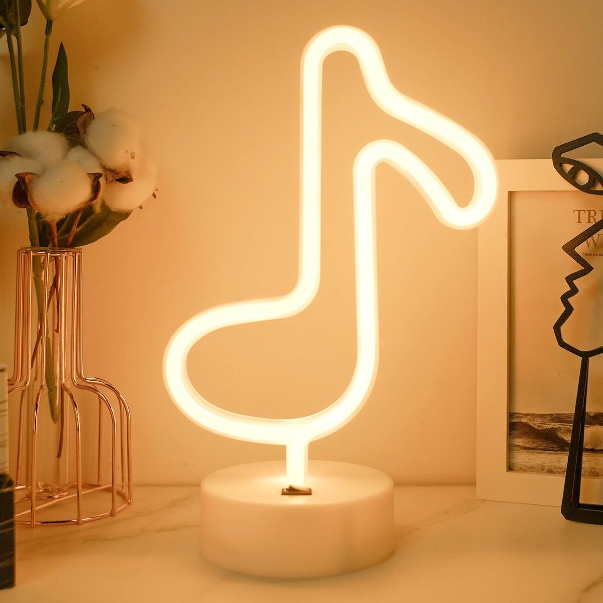 slaapkamer nachtlampje, LED muzieknoot neonbord voor kamer feest bruiloft verjaardag festival decoraties kinderen geschenken