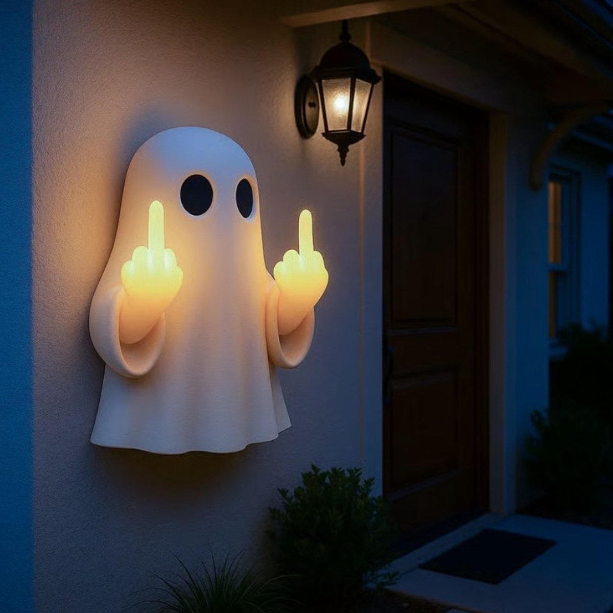 Daity Halloween nachtverlichting — Halloween decoraties — Verlichting — Spookornamenten — Verzamelobjecten van hars (geschikt voor thuis, bureaus, planken, gangen, feesten en binnen/buiten) — Leuke LED-wandlampen