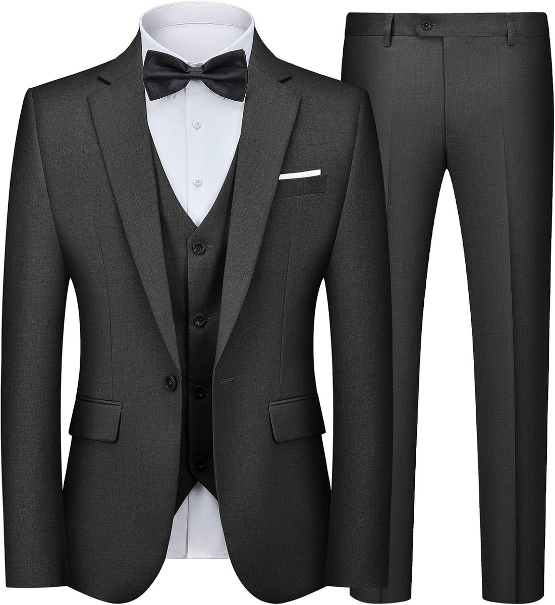 Pakken 3-delige slim fit enkele rij knopen smoking pak blazer vest broek