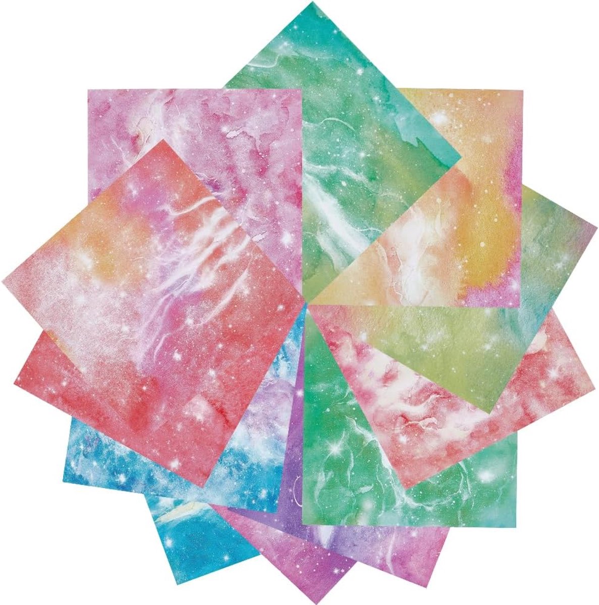 50 vellen origami-papier, sterrenhemel, melkwegstelsel, papierblok, scrapbook, 15 x 15 cm, decoratief, vierkant, dubbelzijdige kaarten, decoupage, journaling voor handwerk