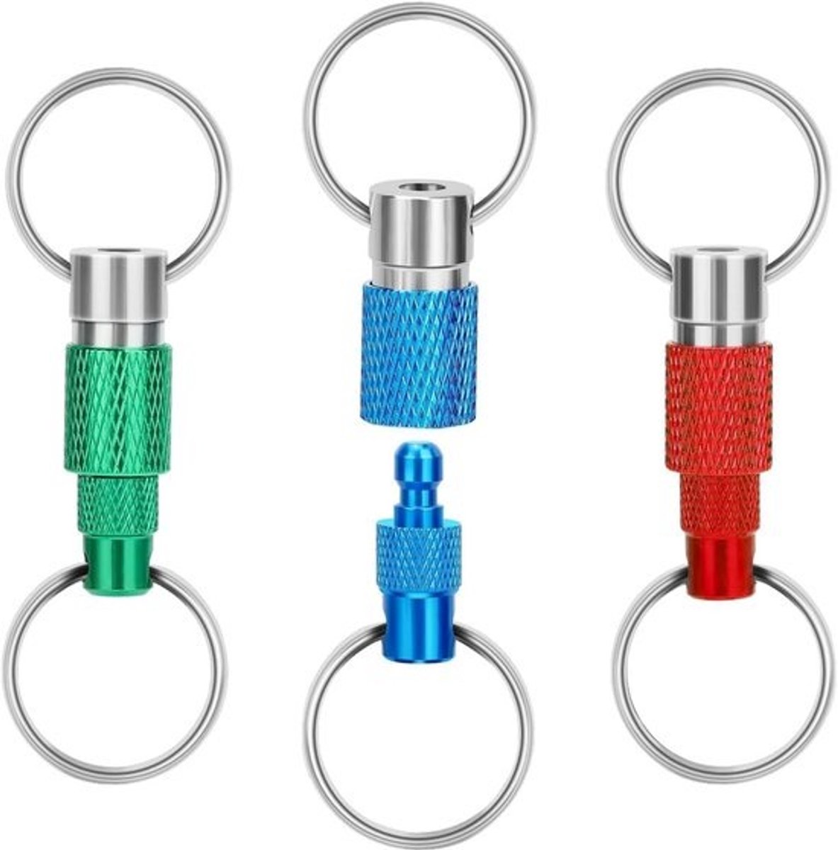 Set van 3 Snelkoppelings Sleutelhangers - Afneembare Scheidingsringen voor Directe Toegang