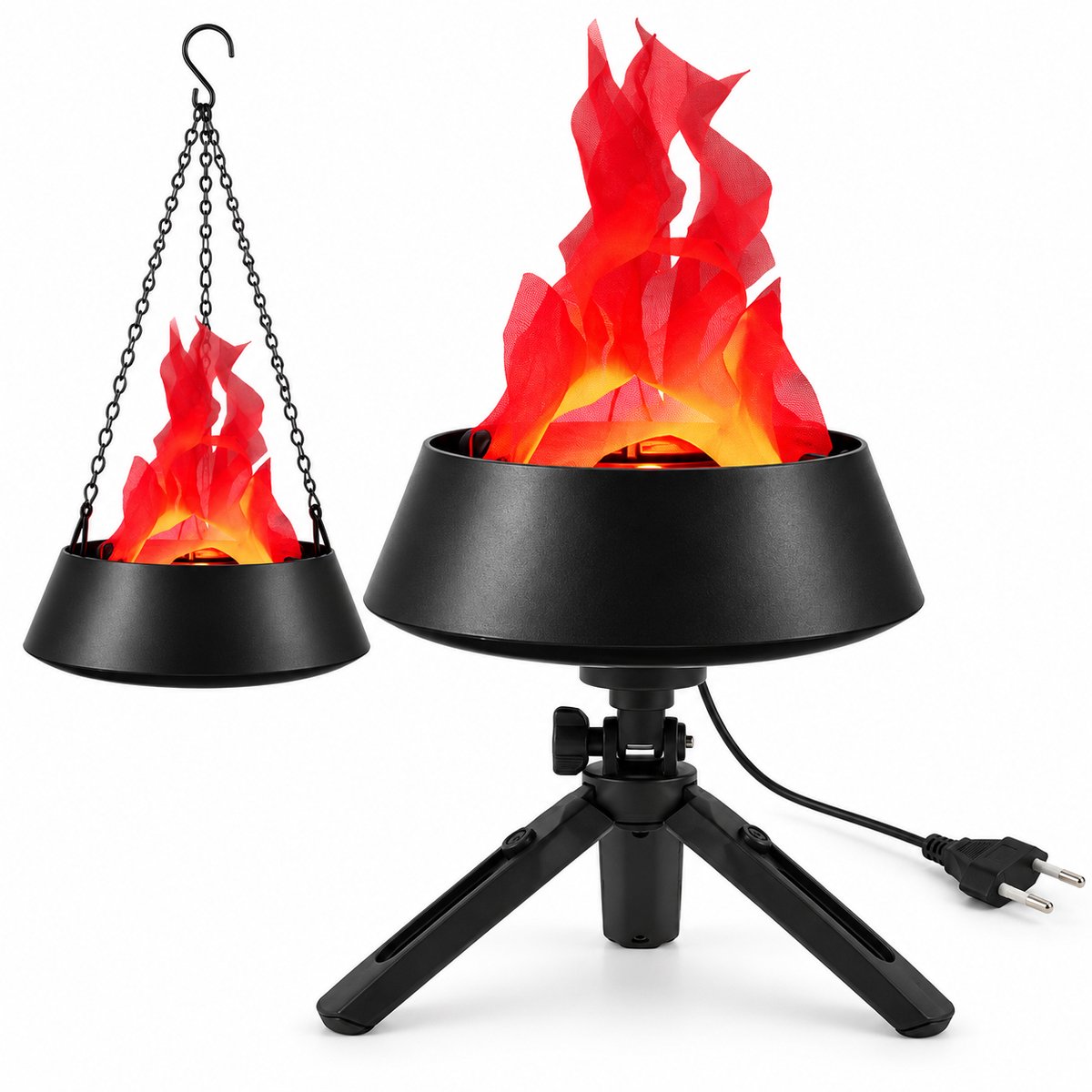 Kampvuur lamp - Kunstmatig LED vuureffect - Hangende vlamlamp voor feest, nachtclub en interieur - 110 V - Halloween - Halloween decoratie - Zwart