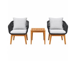3-Delige Bistroset Antraciet — Acaciahout & Touw