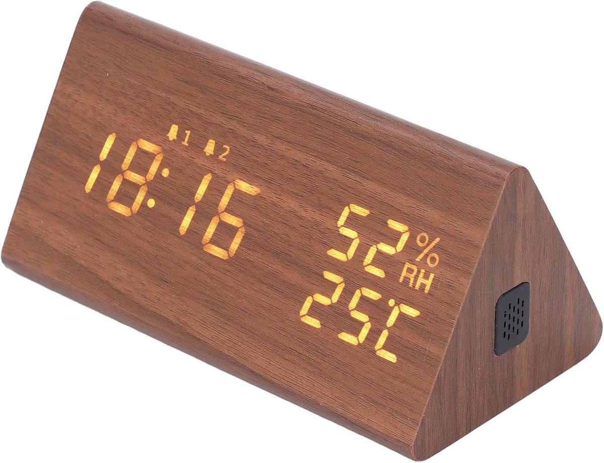 Digitale Wekkerradio voor de Slaapkamer, Groot Display met Helderheid Dimbaar, Elektronische Tafelklok met USB Oplaadpoort en Instelbare Functies