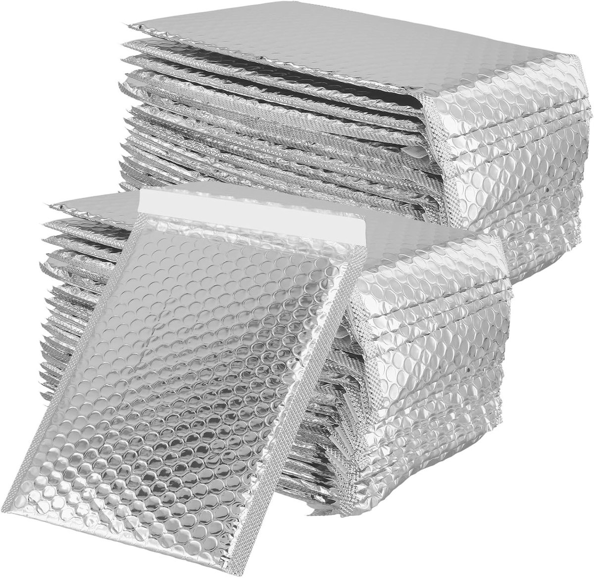 Set van 50 Luchtkussenzakken 18 x 27 cm, Zelfklevende Enveloppen met Aluminium Folie voor Verzenddoeleinden, Bescherming van Brieven en Pakketten