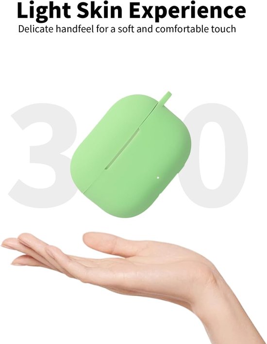 Hoes voor Huawei FreeBuds SE 4 ANC oordopjes, schokbestendig, waterdicht, zacht en slank, siliconen afdekking met sleutelkoord, sleutelhanger en reinigingsset, lichtgroen — afbeelding 4