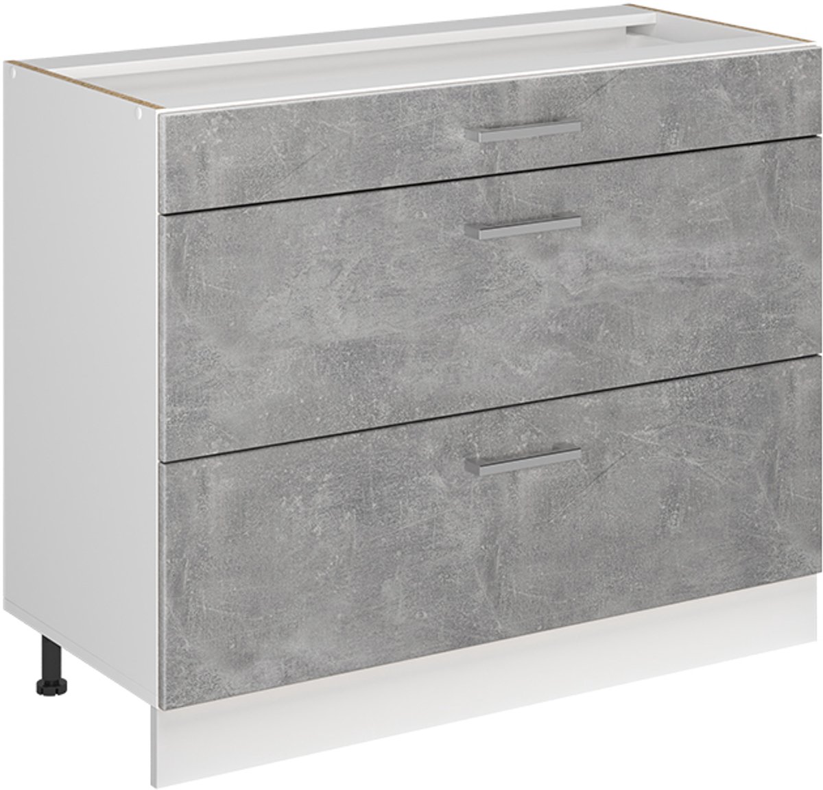 Vicco Keukenonderkast R-Line, Beton/Wit, 100 cm zonder werkblad