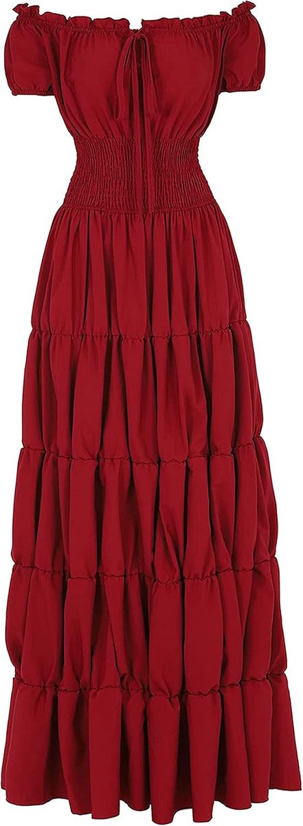 Renaissancekostuum voor dames, middeleeuwse chemise-jurk, boer, Ierse jurk, gesmokte taille, retro jurk, cosplay