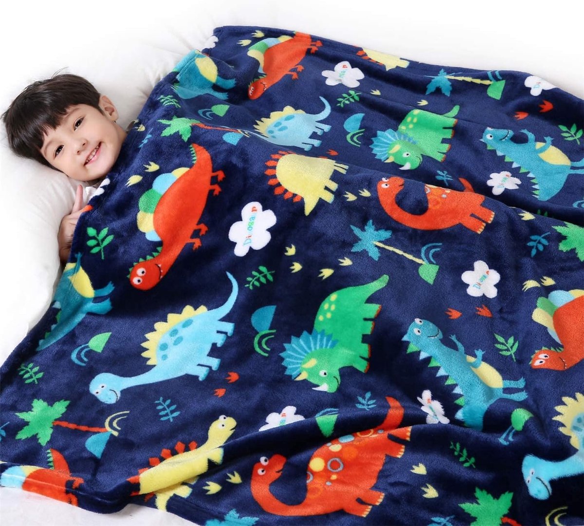 Dinosauruskleed voor kinderen - zachte flanellen deken - kleurrijk schattig ontwerp - ideaal voor peuters - ShopVlot