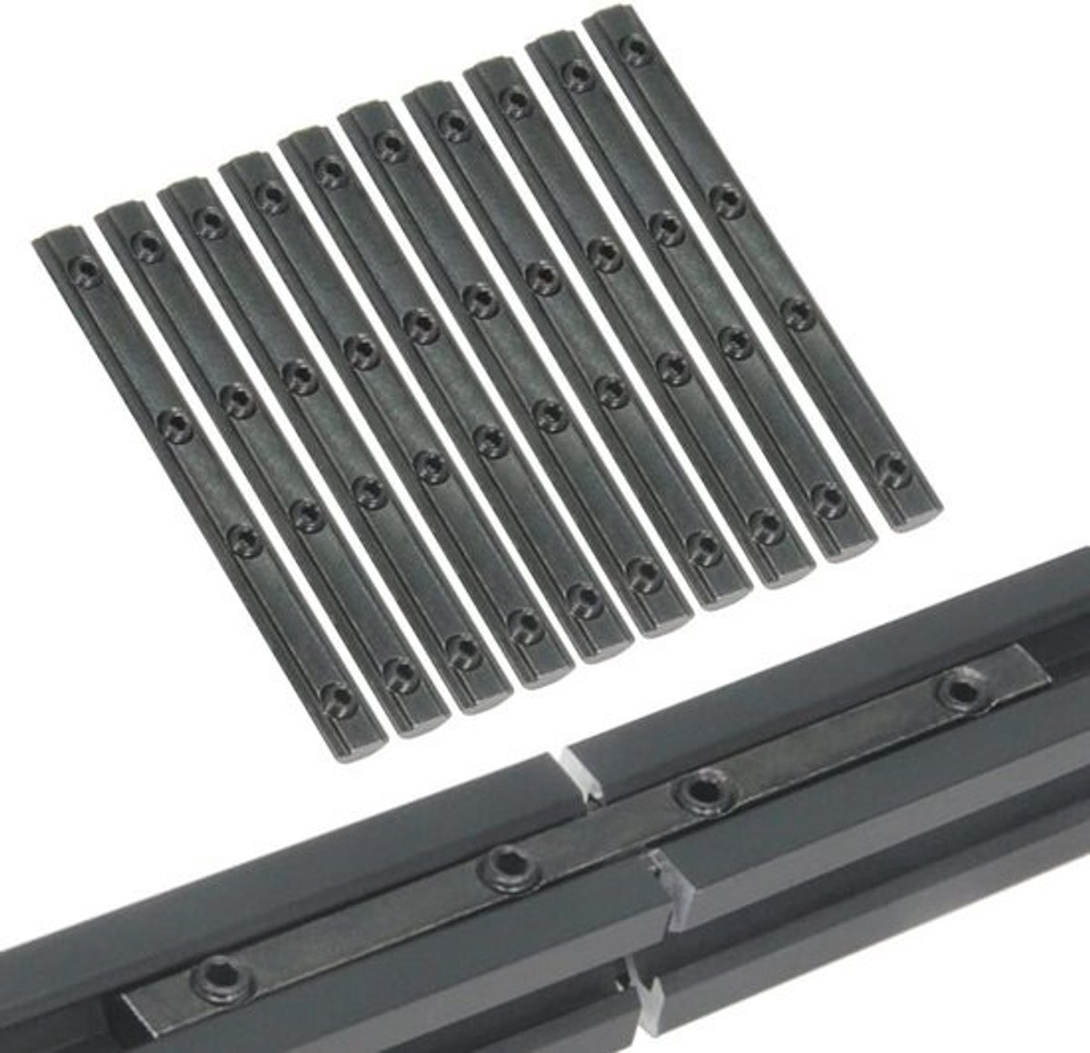 10 Stuks Zwarte Rechte Connector Beugel voor 6mm T-Slot Aluminium Profiel 2020 Serie