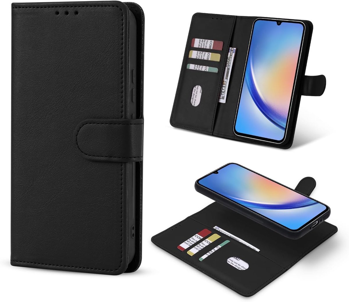 Geschikt voor Samsung Galaxy A54 - Zwart - 2 in 1 Magnetic Afneembaar Book Case