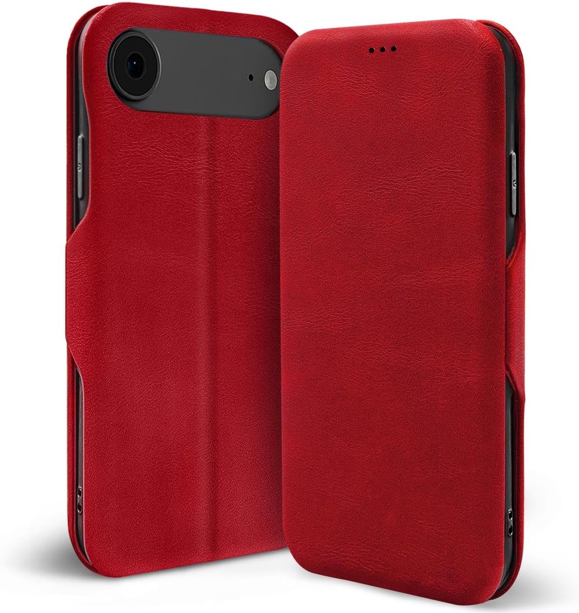 Telefoonhoes voor iPhone Air, Bookstyle telefoon flip cover voor iPhone Air hoes klappende hoes book case tas, Rood