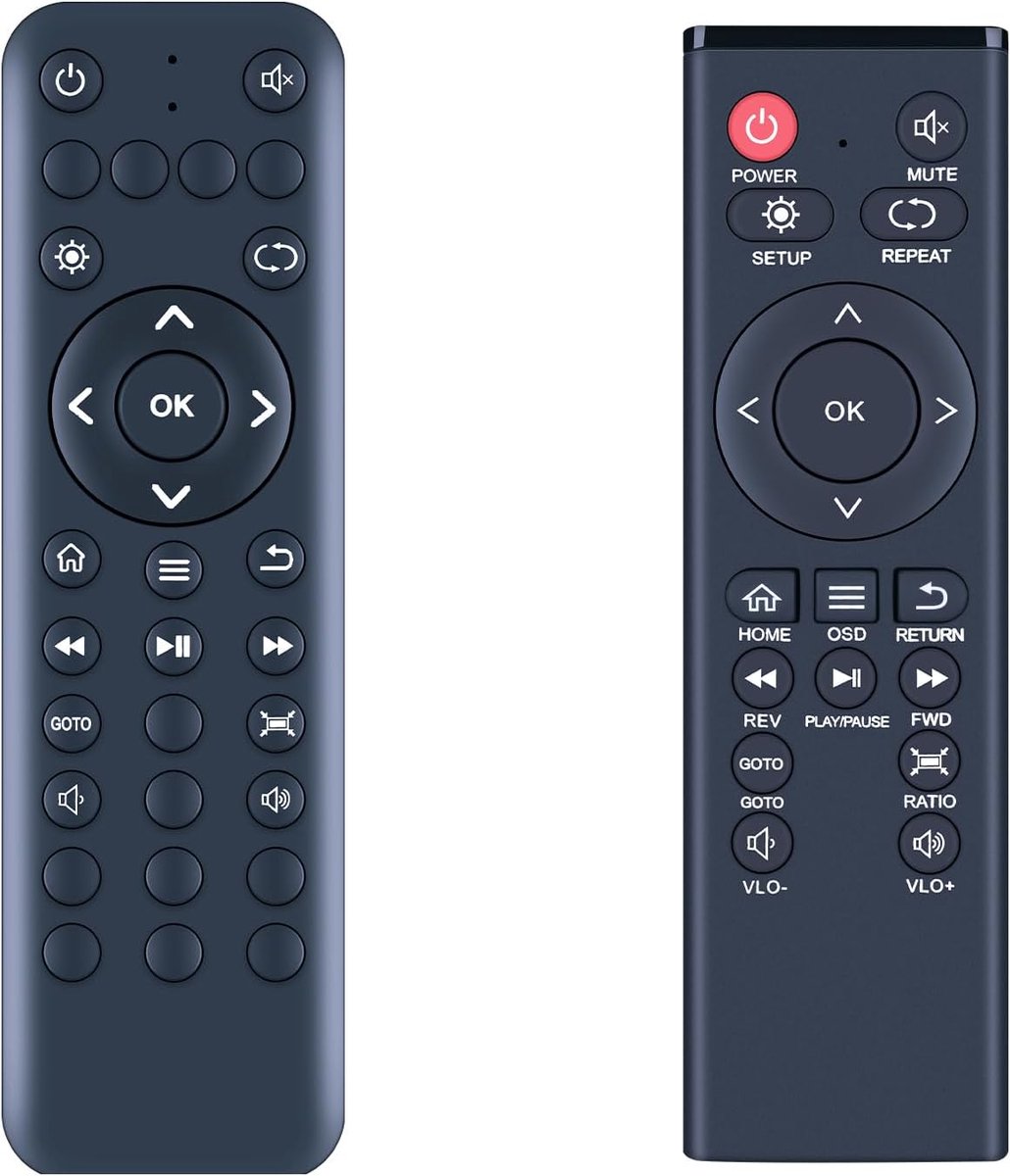 Afstandsbediening voor AGPTEK Mini 1080p Full-HD Ultra HDMI digitale mediaspeler, voor MYPIN mediaspeler HA0053