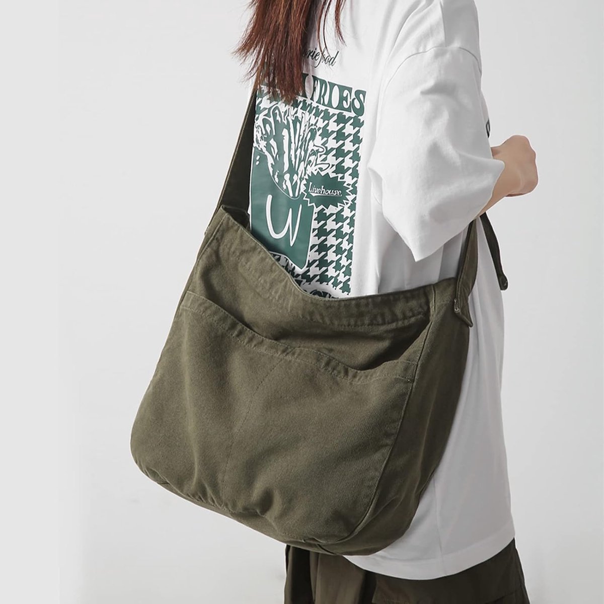 Uniseks schoudertas canvas tas Oxford schoudertas dames shopper tas mode stoffen tas voor dagelijks gebruik / kantoor / school / reizen