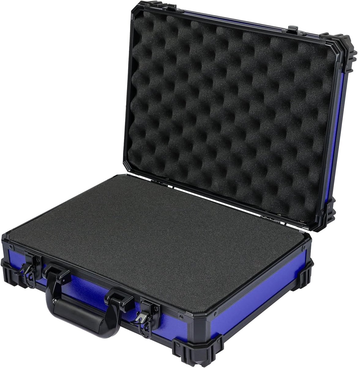 Transportkoffer met roosterschuim, universele koffer, 39 x 29 x 12 cm, Blauw, 39 x 29 x 12 cm