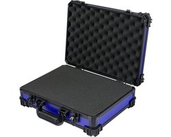 Transportkoffer met roosterschuim, universele koffer, 39 x 29 x 12 cm, Blauw, 39 x 29 x 12 cm