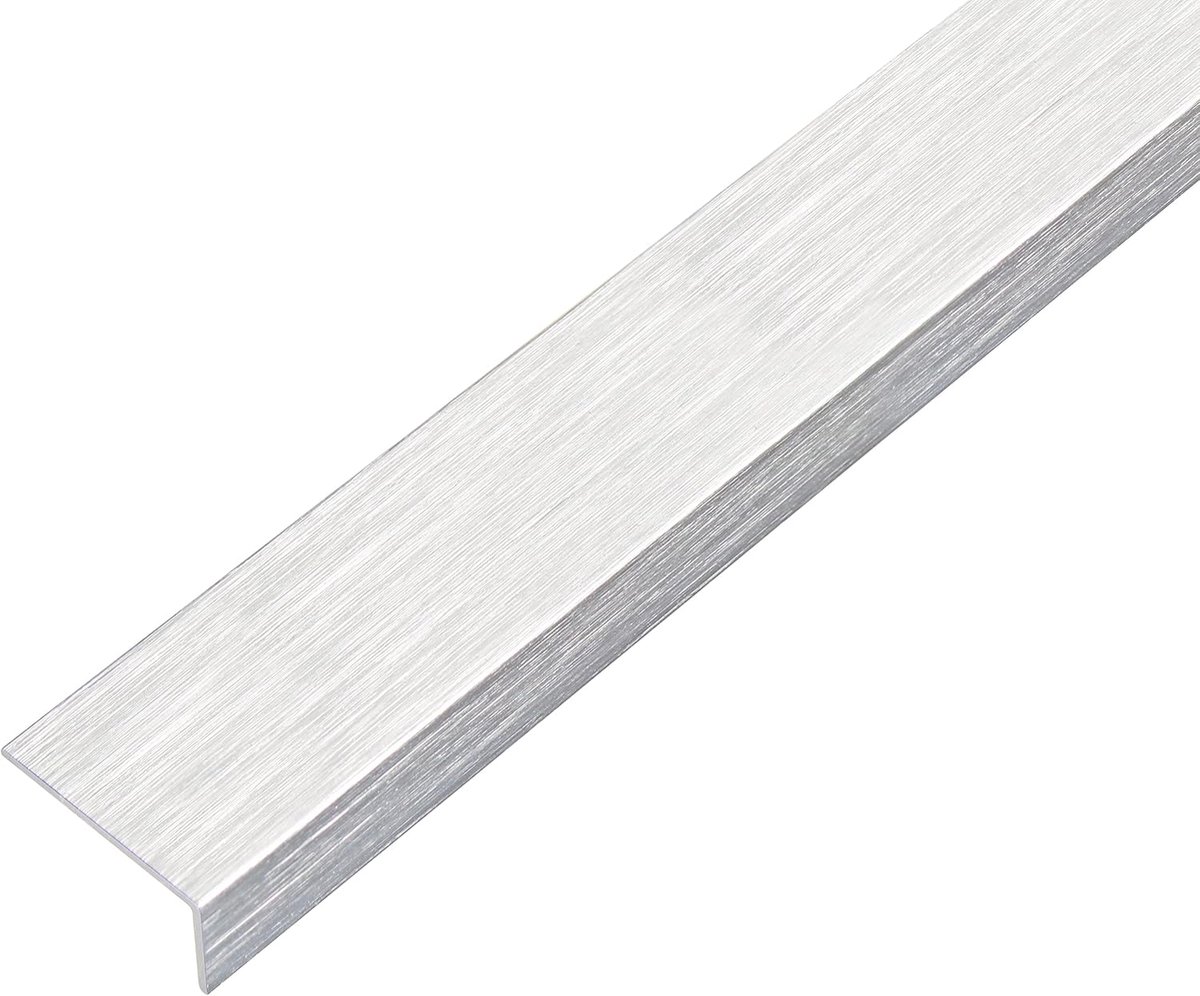 Hoekprofiel | zelfklevend | aluminium, rvs-look, licht | 1000 x 20 x 10 mm