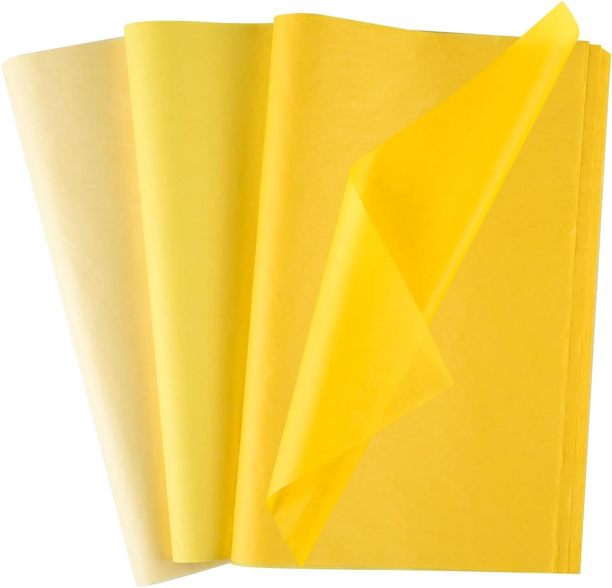 60 vellen geel tissuepapier met veelkleurige kunst voor cadeauverpakking in bulk voor DIY verjaardag, bruiloft, vakantie, knutselen, decor, feest, festival (50 x 37 cm / 20 x 14.5 inches)