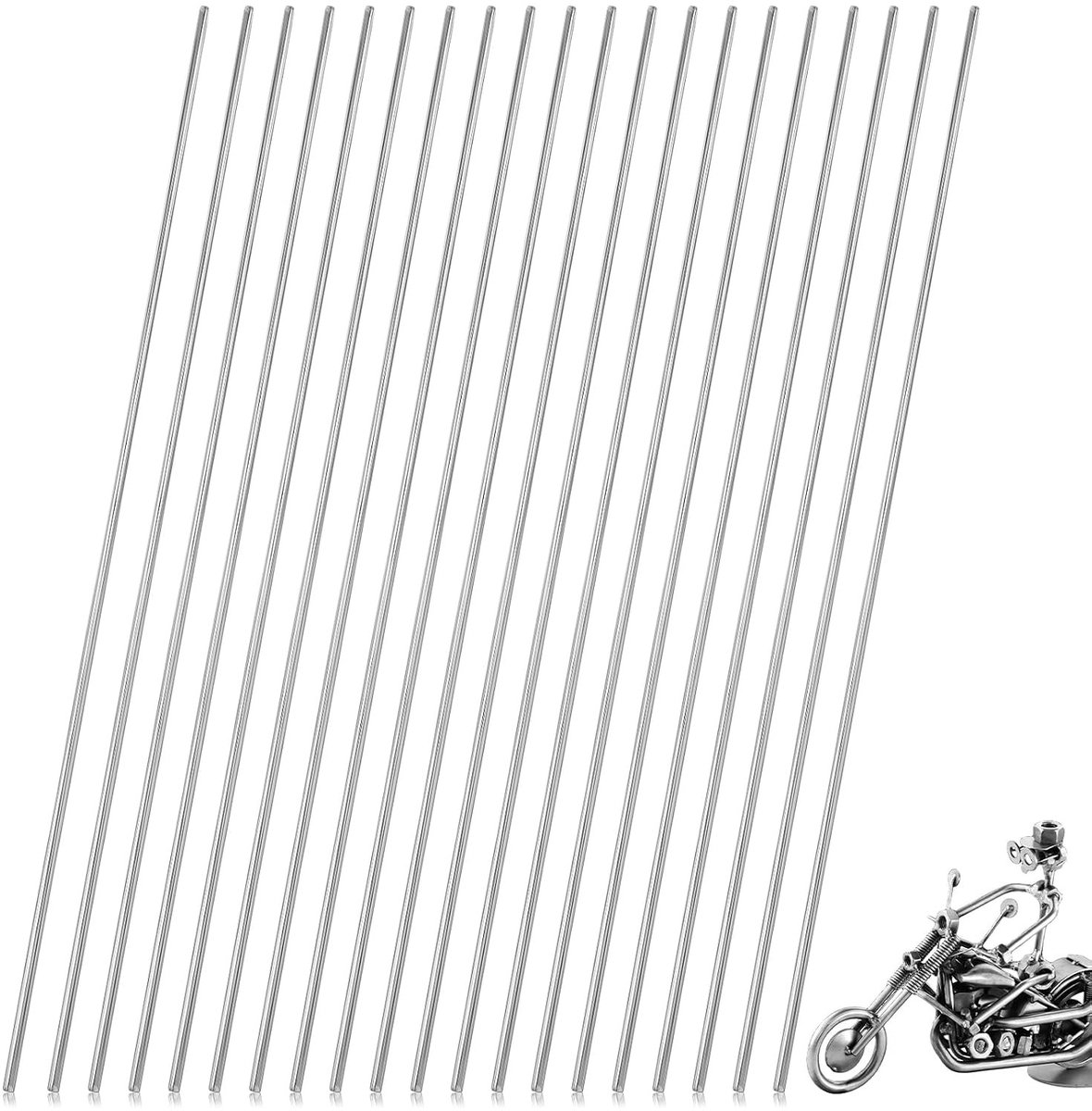 20 Stuks RVS Staven 3 x 300 mm, Ideaal voor DIY Projecten, Modelbouw en Hobby's