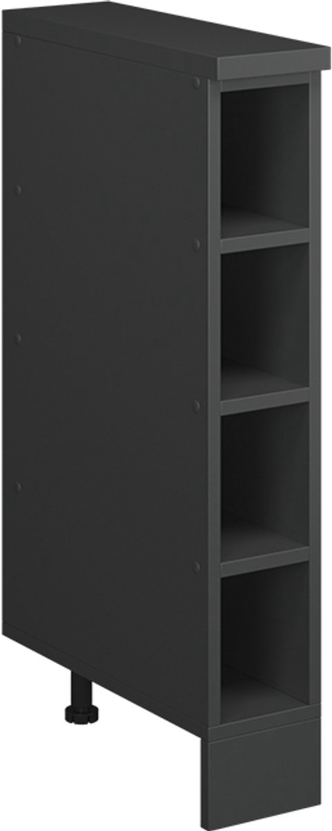 Vicco Keukenkast voor schuine wand R-Line, Antraciet/Antraciet, 15 cm zonder schuine zijde, open
