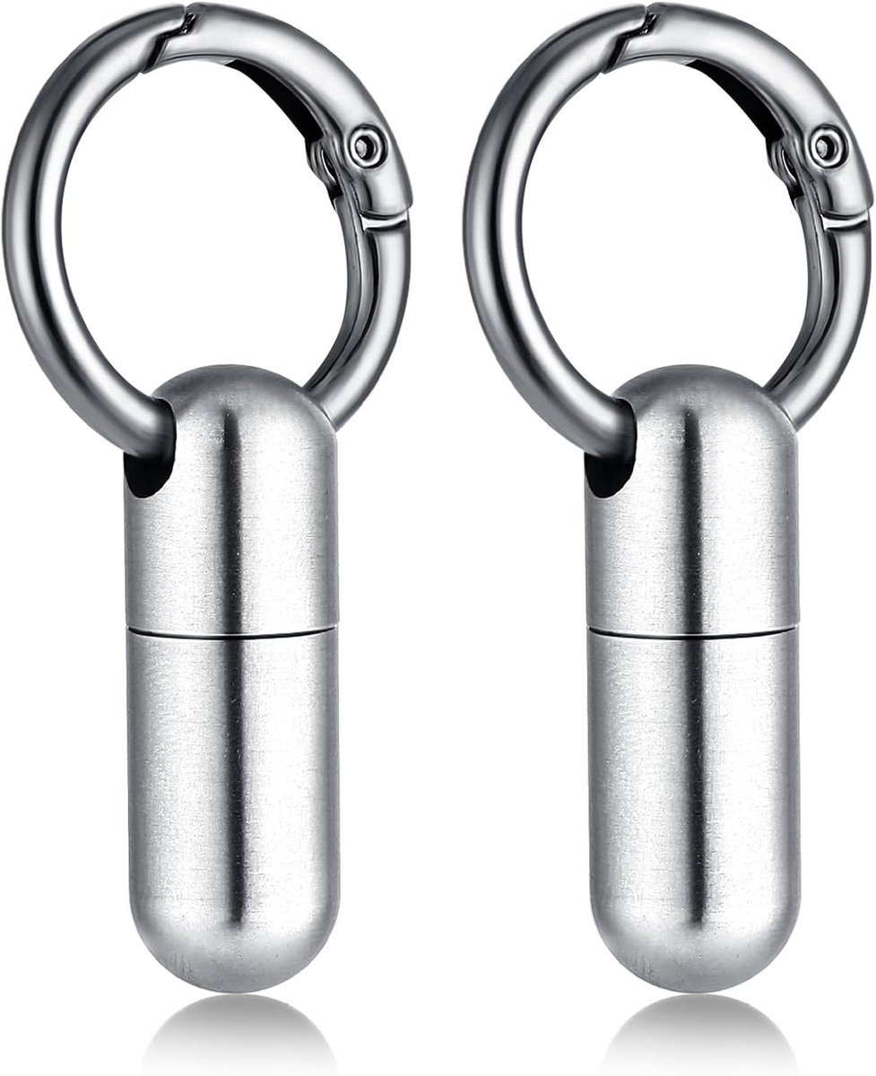 2 Stuks Kleine Pillendoos Micro Sleutelhanger Pillenhouder Draagbare Waterdichte Container voor Reizen, Portemonnee en Handtas Organizer