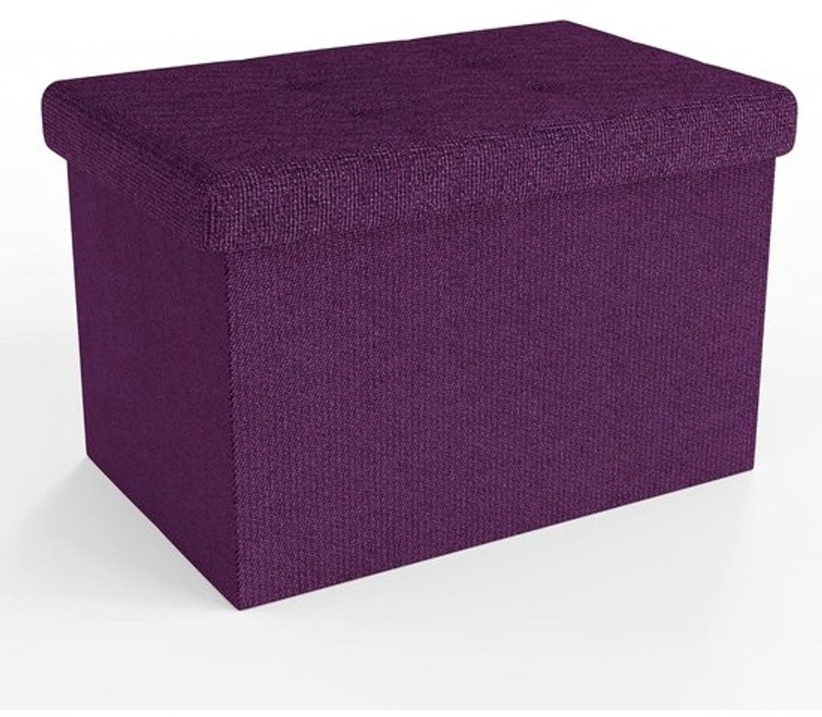 Opvouwbare poef 49x30x30 cm in MIST PAARS - Zitkubus met opbergruimte en hoes van stof met holtes - Zitkubus voetensteun opbergdoos kist poef