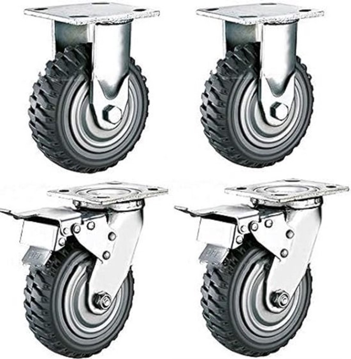 Heavy Duty Casters / Trolley Wheels for Furniture - Rubber Heavy Duty Wheels - Heavy Duty Castors / Transport Wheels 900 k