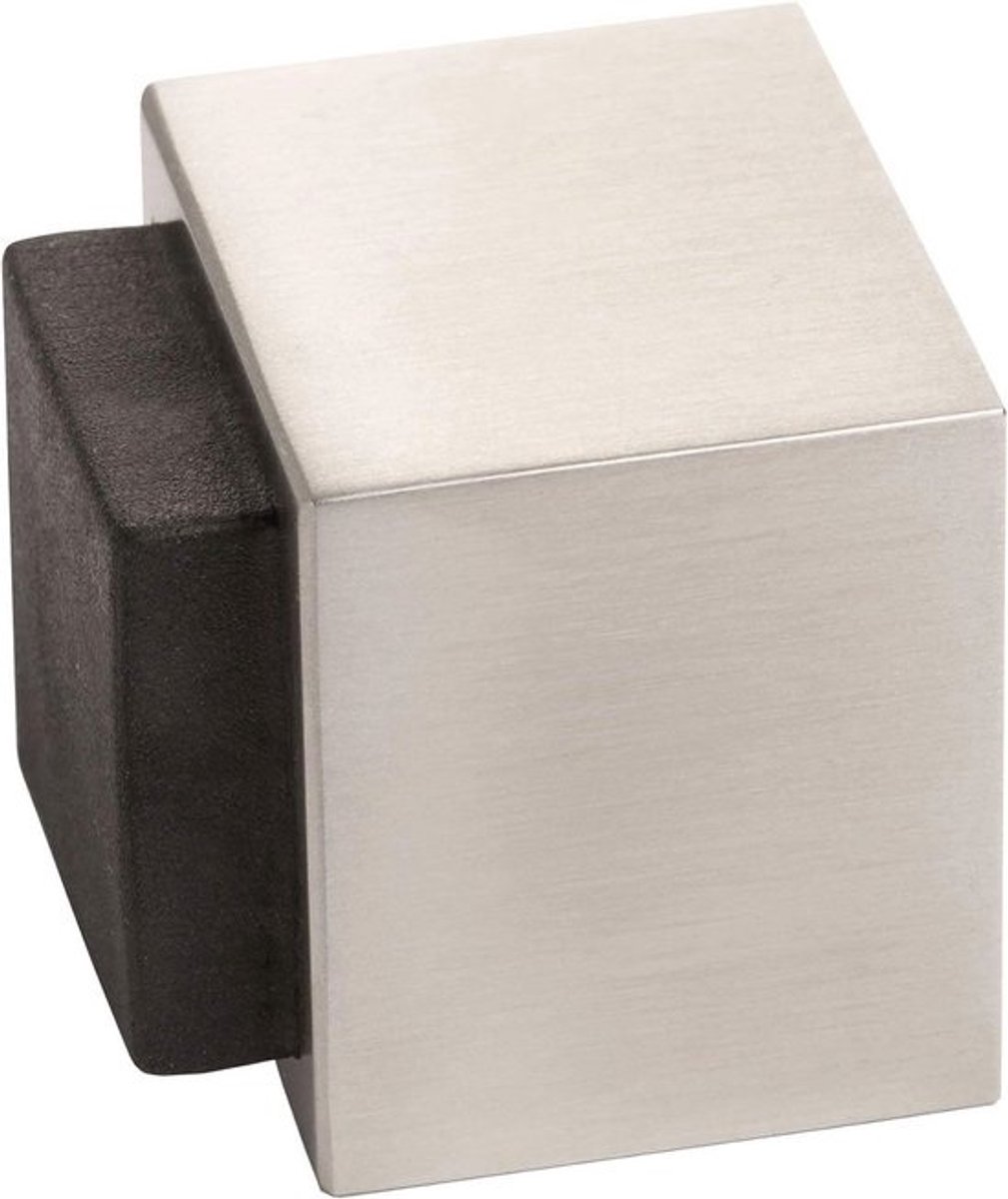 Duurzame Deurstop van Roestvrij Staal met Rubber Bescherming - 29 x 29 x 25 mm