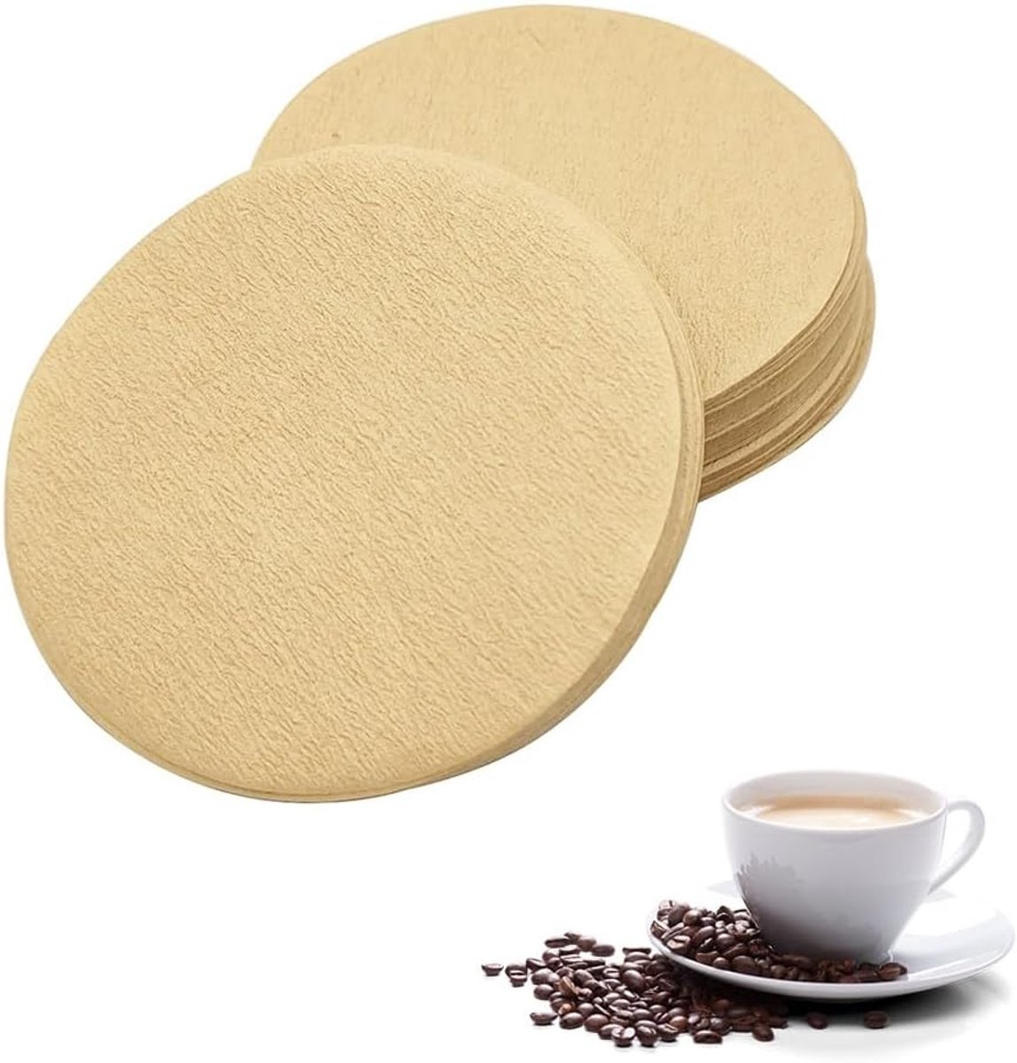 200 Stuks Koffiefilterpapier - 64mm/2,5 inch Ronde Papieren Filter Ongebleekt Papieren Filter Natuurlijk Papieren Wegwerp Koffiefilters