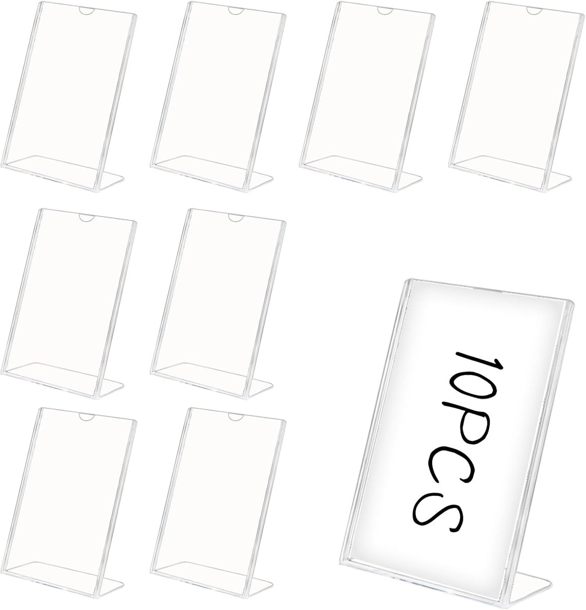 10 stuks acryl bordhouders 16x13 cm transparante tafelstandaard A6