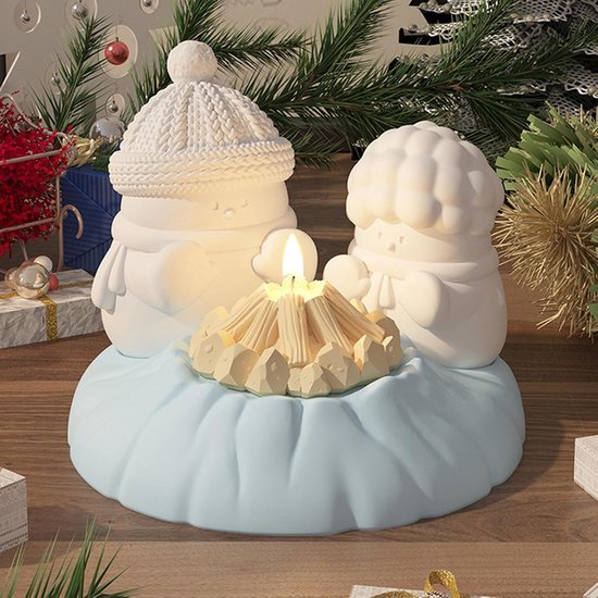Kerstset, 3D sneeuwpop, siliconen vorm voor Kerstmis, siliconen vormen, gietvormen, Kerstmis, sneeuwpop, gietvormen, siliconen vorm, kaarshouder voor theelichtjes, kerstdecoratie, handwerk — afbeelding 3