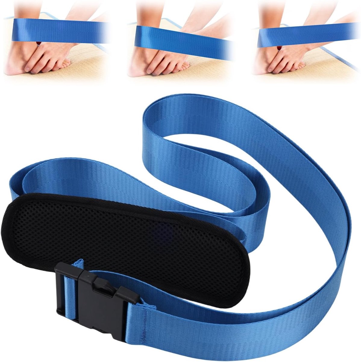 Verstelbaar Fysiek Extremiteitenmobilisatiegordel met Dikke Vulling voor Revalidatie Stretchen Mobiliteit en Mulligan-Technieken (Blauw)