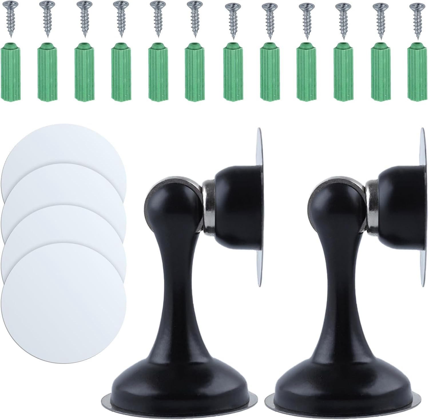 Magnetische deurstoppers - roestvrijstaal - wand- en vloermontage - veilig openhouden van zware deuren - ShopVlot