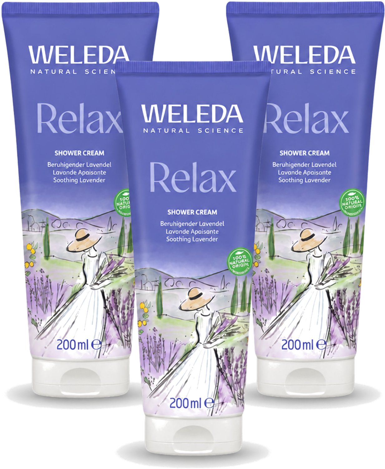3 x WELEDA - Douchecrème Aroma Shower Relax - 200 ml - Voordeelverpakking - 3 stuks