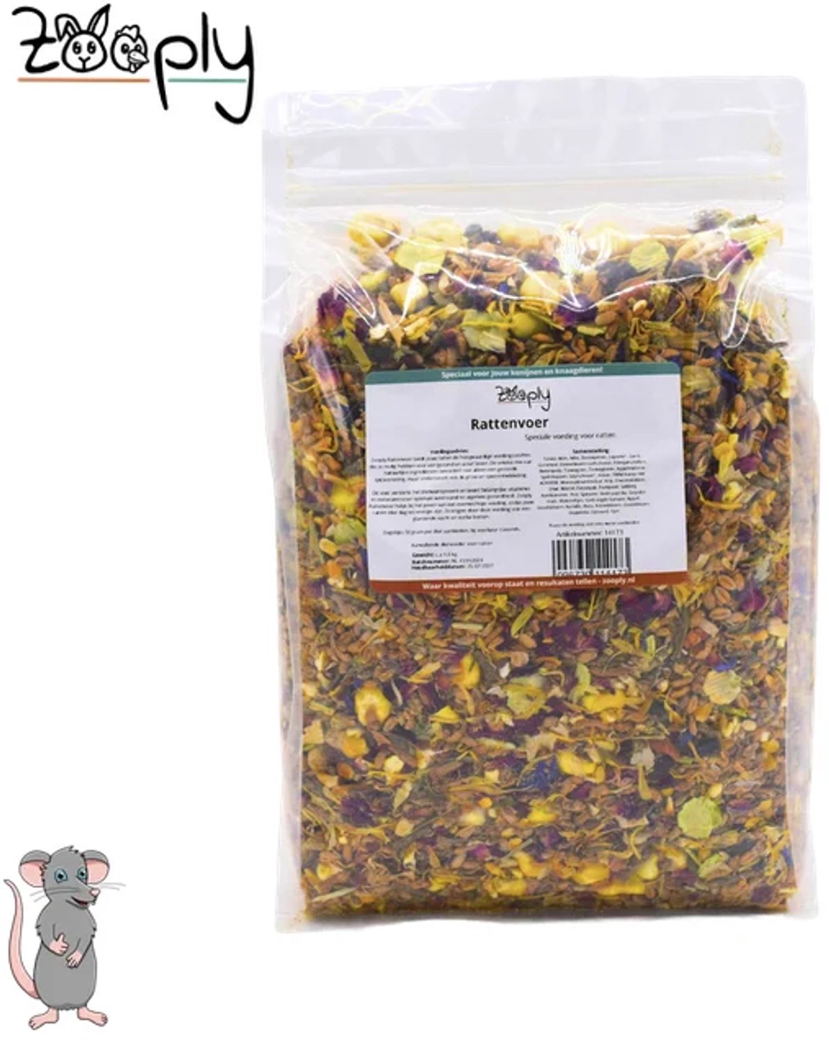 Zooply Rattenvoer - Knaagdierenvoer - Compleet voer - Voor ratten - 1,6 kg