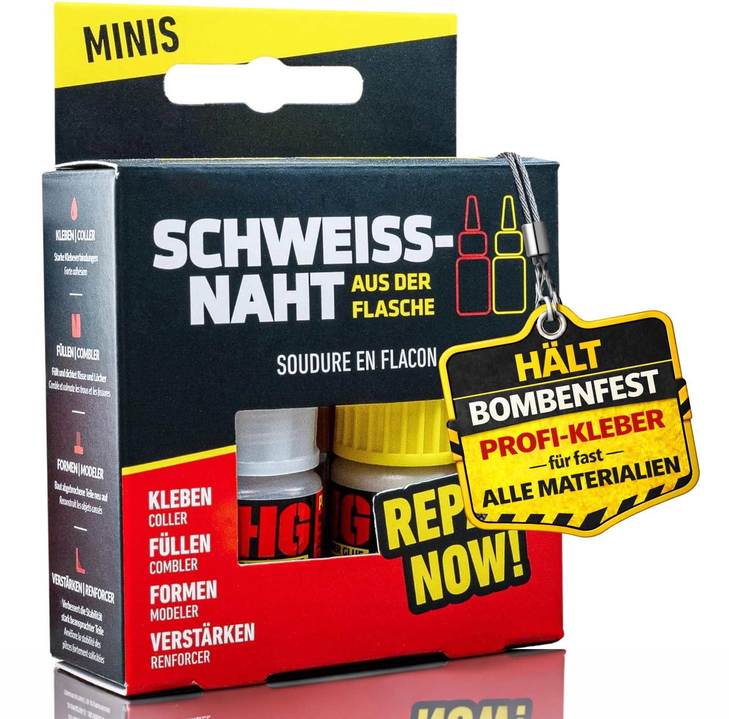 MINIs lasnaad 15g - professionele reparatie-lijmset - voor kunststof, keramiek, porselein, steen - ServiceTopper