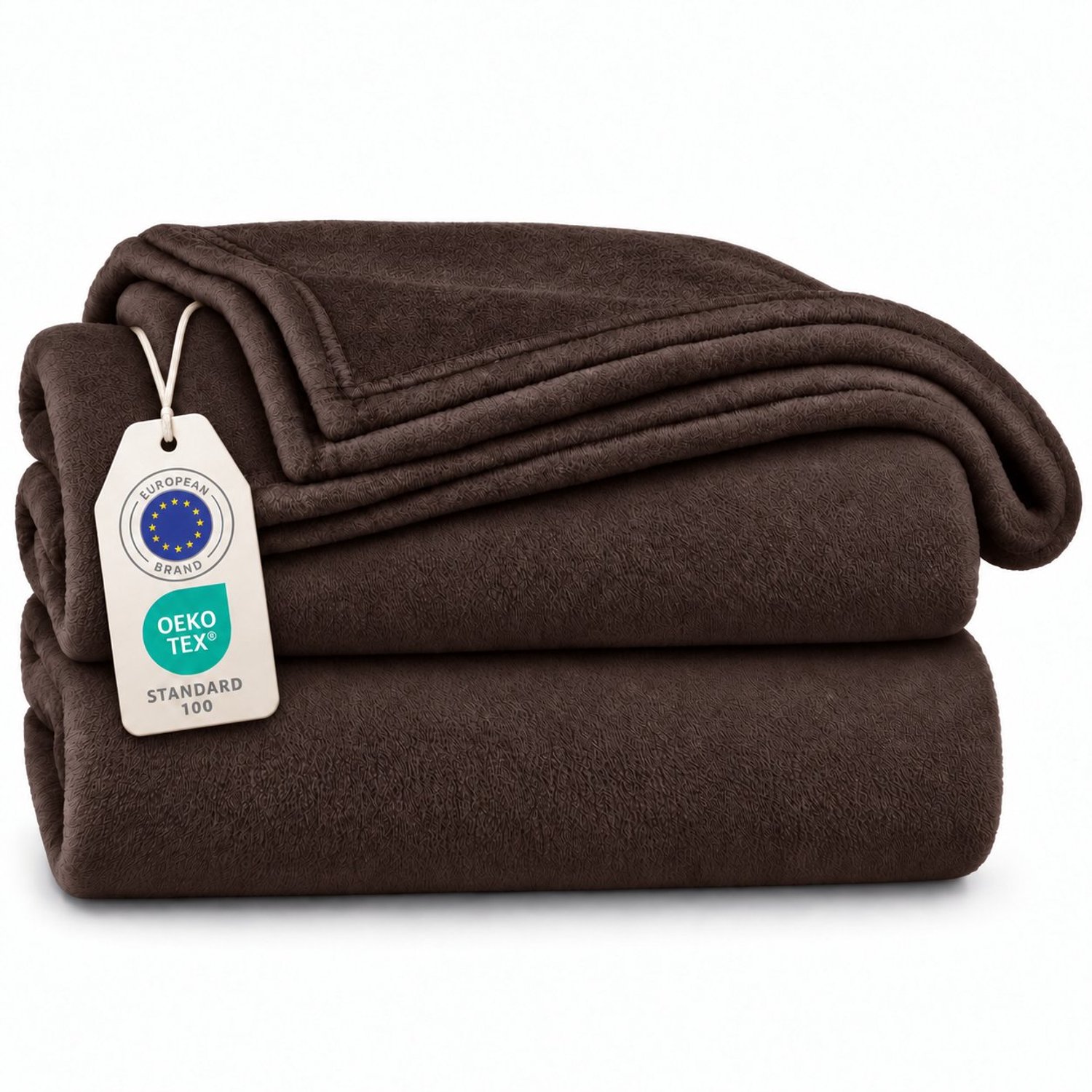 Tbeloo Fleece Deken Donkerbruin 130 x 150 cm - Zachte Microvezeldeken voor Bank, Bed of Picknick