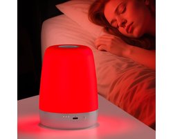 Slaaptherapie met rood licht - Nachtlamp met zuivere smalbandige golflengte van 670 nm – bevordert op natuurlijke wijze de melatonineproductie voor een betere nachtrust bij volwassenen – draadloos en compact - ideaal voor op reis en bij jetlag