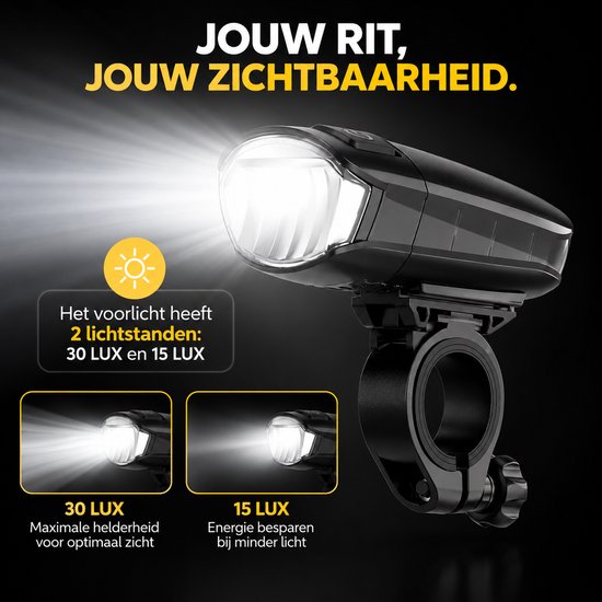LED Fietslamp Set – Voor- en Achterlicht – Automatische Lichtinstelling – Gereedschapsloze Bevestiging – Regenbestendig – Voor Fiets en E-Bike — afbeelding 3