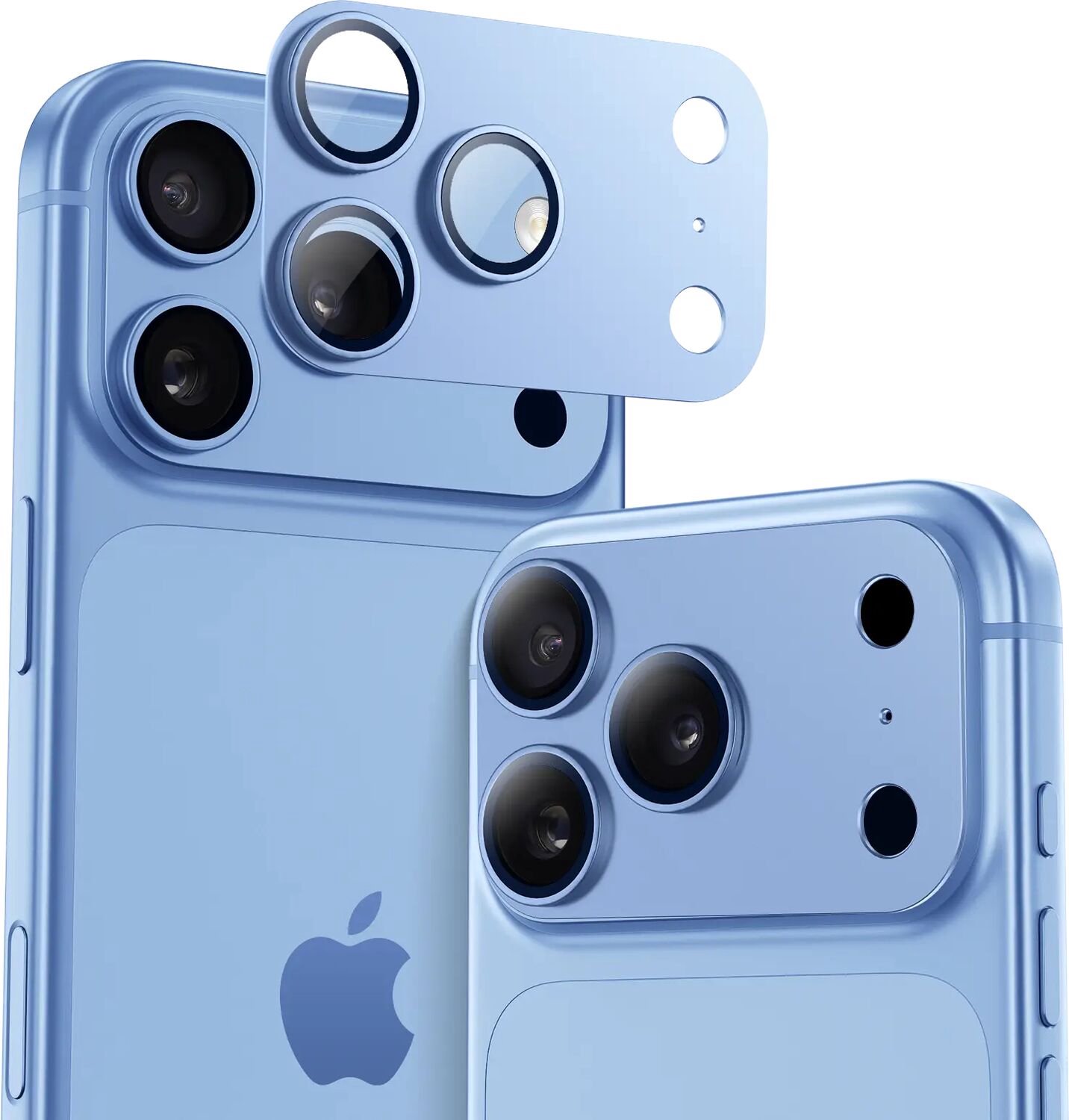 Buddi Focus Geschikt voor Apple iPhone 18 Pro Max - Full Camera Protector - Matched Blauw - Eenvoudige installatie