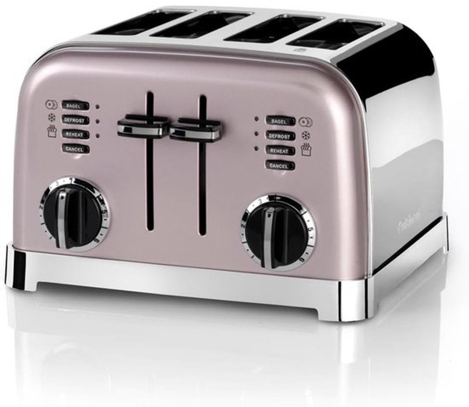 Broodrooster met 4 sleuven - 3 functies en 6 bruiningsstanden - Vintage Rose