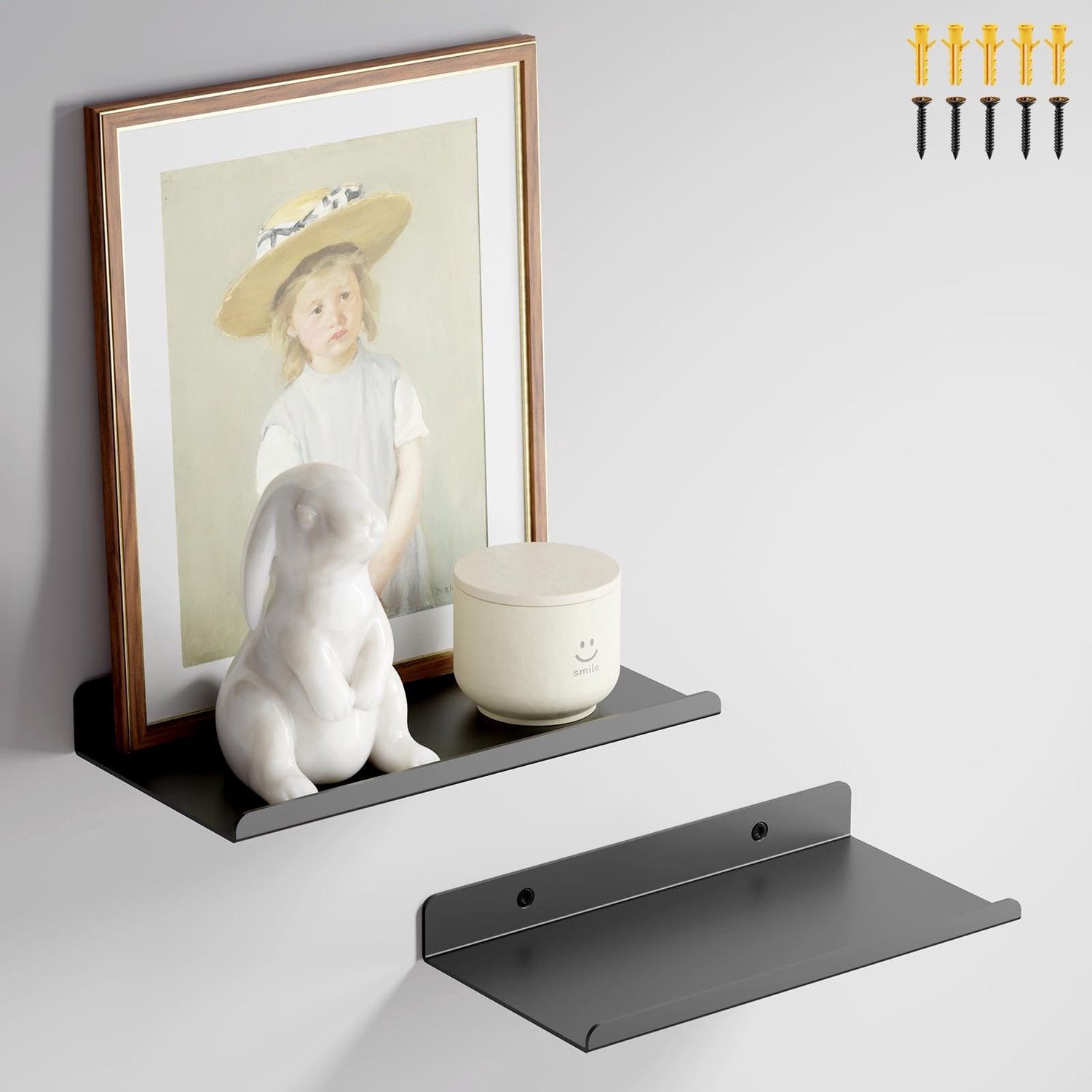 Wandrek - Koolstofstaal - 20 x 10 cm - 2 stuks - Zwart