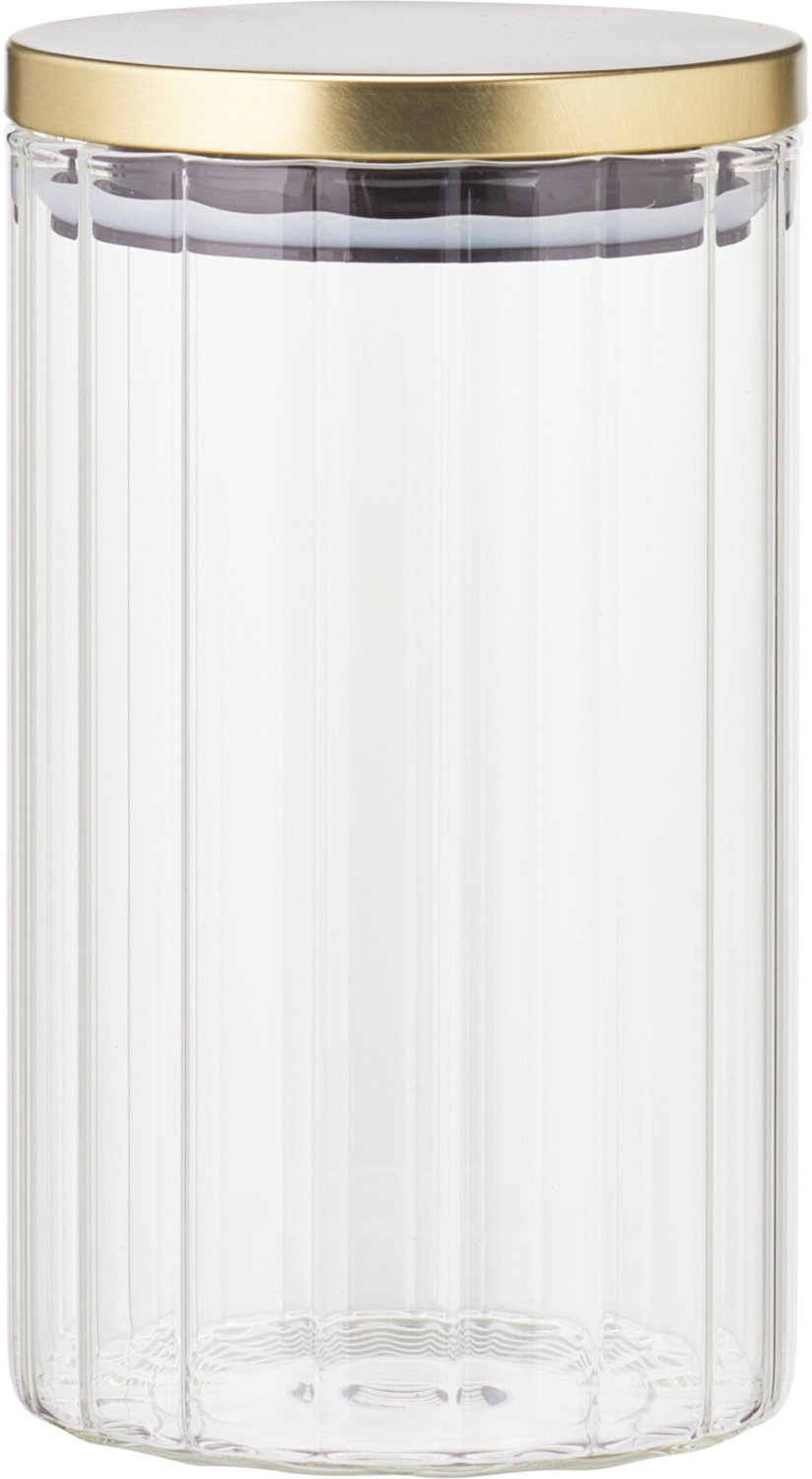 EH Excellent Houseware - Glazen pot met gouden deksel, 1000 ml