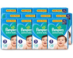 12 x Pampers – Luiers – Active Baby Maat 3 – 70 Luiers - Voordeelverpakking - 12 stuks