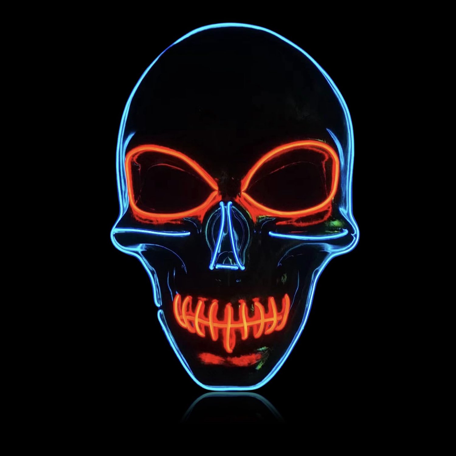 LED Halloween Masker – Oplichtend Schedel Masker met Neon EL Verlichting voor Kostuums en Cosplay Feesten