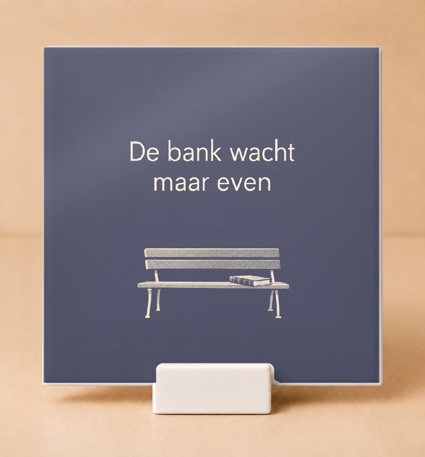 Bedruk King Sfeervolle vereenvoudigde vintage botanische prent Tegel 'De Grote Lock-in' – Decoratieve muurdecoratie voor botaniek en interieurfans - 15 x 15 cm met houder Wit
