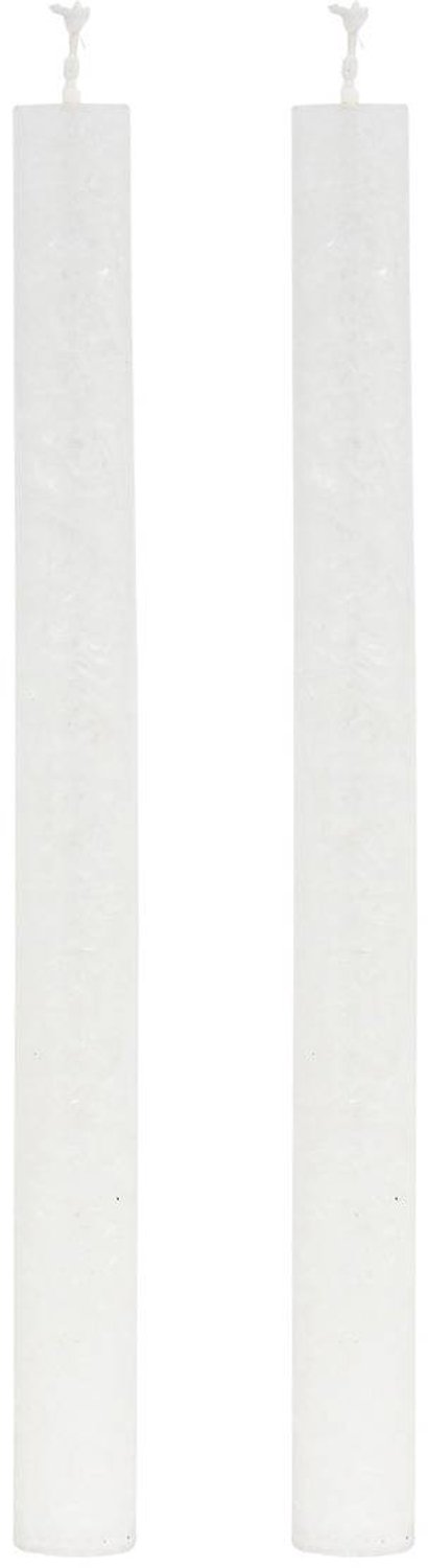 Feeric lights & Christmas Set van 2 matglanzende staafkaarsen Blanc