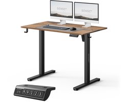 SENSE7 NOJO LIGHT - Elektrisch Verstelbaar Bureau - 100x60 cm - Geheugenfunctie - Zit Sta Bureau - Computertafel - Donke